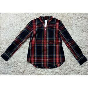 Brand New with Tags J Crew Holiday Button Down Striped Blouse Size 6 Petite Slim